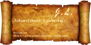 Johanidesz Levente névjegykártya