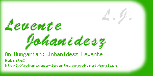 levente johanidesz business card